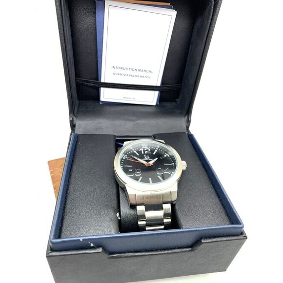 Joshua & Sons Men's Watch JS82SSB Quartz Black Dial Silver Stainless Ste… - Picture 3 of 15